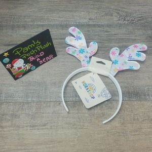New Build a Bear Reindeer Antlers Headband Snow Magical Glisten Plush Christmas